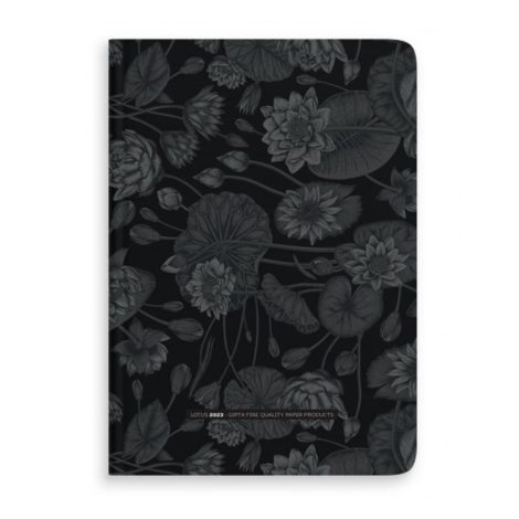 ημερησια ημερολογια 2023 lotus μαυρο με λουλουδια